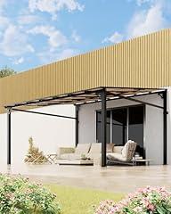 Garveelife Lean-to Hardtop Gazebo with Polycarbonate Roof