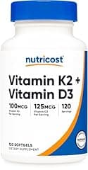 Nutricost Vitamin K2 MK7 + D3 Softgels