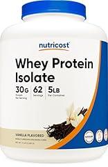 Nutricost Vanilla Whey Protein Isolate Powder, 5 pounds