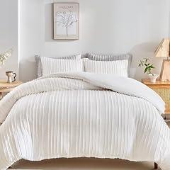 Warmdern White Boho Queen Duvet Cover Set