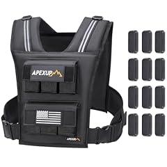 APEXUP Adjustable Weighted Vest (30 lbs, Black)