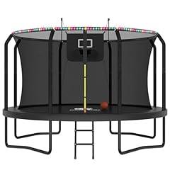 ACWARM HOME 14FT Outdoor Trampoline with Hoop