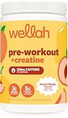 Wellah Peach Mango Pre-Workout Creatine Powder