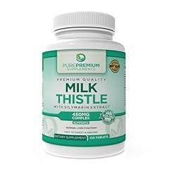 PurePremium Supplements Milk Thistle 450MG Liver Support 120 Tablets