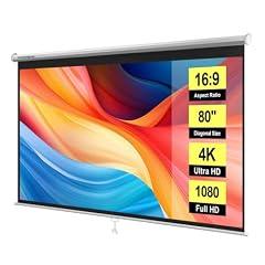 VIVOHOME 80 Inch Retractable Projector Screen