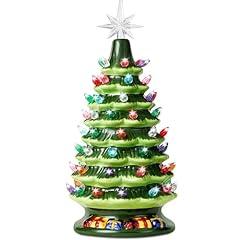 Joiedomi Tabletop Ceramic Christmas Tree with Lights