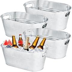 OBTANIM Galvanized Ice Buckets with Handles