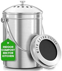 Utopia Kitchen Compost Bin - 1.3 Gallon Silver