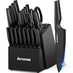 Astercook 21-Piece Kitchen Knife Set with Block