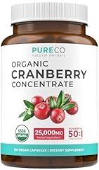PURE CO Organic Cranberry Supplement for UTI Support