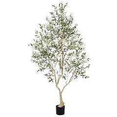 LYERSE 8ft Faux Olive Tree Decor