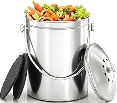 Utopia Kitchen Compost Bin - 1.3 Gallon Silver