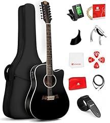 Vangoa 12-String Acoustic-Electric Guitar Bundle