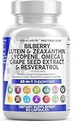 Clean Nutraceuticals Eye Health Vitamins with Bilberry Lutein Zeaxanthin