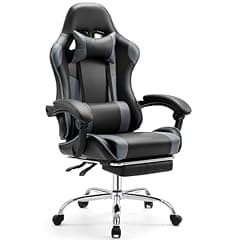 Sweetcrispy Ergonomic Gaming Chair with Footrest