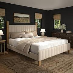 Yechen Queen Bed Frame in Beige Linen