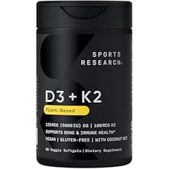 Sports Research Vitamin D3 K2 with Coconut Oil