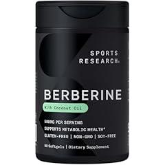 Sports Research Berberine Supplement with Organic Coconut Oil