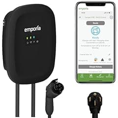 Emporia Level 2 EV Charger - NEMA 14-50, 48 Amp, WiFi Enabled, 24ft Cable, Black