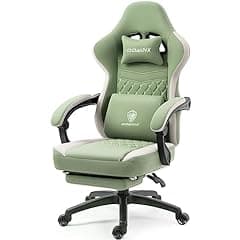 Dowinx Green Fabric Gaming Chair with Footrest