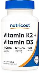 Nutricost Vitamin K2 MK7 + D3 Softgels