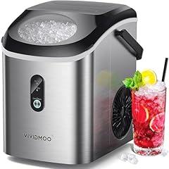 Vividmoo Nugget Ice Maker Countertop, Stainless Steel
