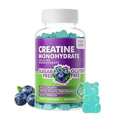 novomins Creatine Monohydrate Gummies 5000mg for Men & Women, Chewables Creatine Monohydrate for Muscle Strength, Muscle Builder, Energy Boost, Pre-Workout Supplement(90 Count)-Blueberry Flavor.