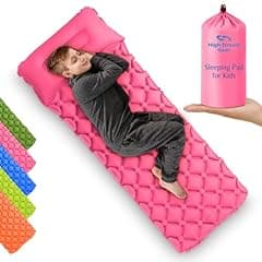 Kids Inflatable Sleeping Pad with Pillow (Pink)