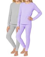Rene Rofe Girls' Thermal Underwear Set Lavender