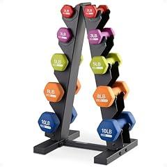 HolaHatha Neoprene Dumbbell Weights Set 56 Lbs