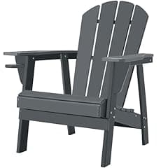 Restcozi HDPE All-Weather Adirondack Chair, Grey