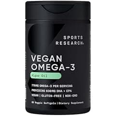 Sports Research Vegan Omega-3 Algae Oil Softgels