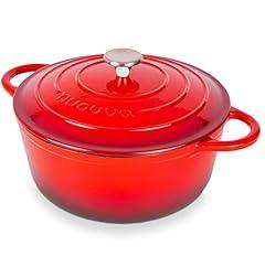 Nuovva Cast Iron Dutch Oven Red 6.4-Quart