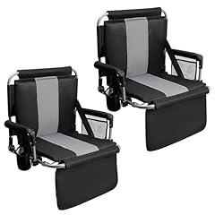 ALPHA CAMP Stadium Seat Chair with Back & Arm Rest