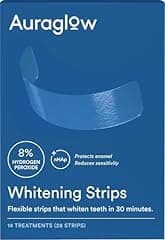 AURAGLOW Sensitive Teeth Whitening Strips, Mint