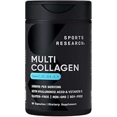 Sports Research Multi Collagen Peptides with Hyaluronic Acid & Vitamin C