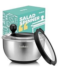 SveBake 5.3 Qt Stainless Steel Salad Spinner