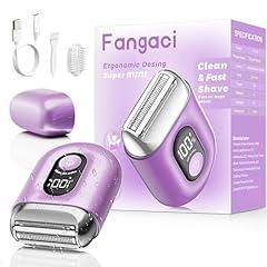Fangaci Cordless Electric Shaver for Women: Mini Electric Razors with LED Display - Rechargeable Bikini Trimmer - IPX7 Waterproof Wet Dry Face Razor for Body Pubic Leg (Bright Purple)