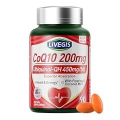 LIVEGIS CoQ10 200mg Softgels with Coconut Oil