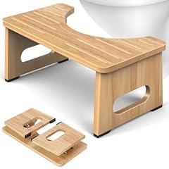 JACNITAD Foldable Bamboo Toilet Stool