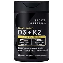Sports Research Vitamin D3 K2 Liquid Softgels