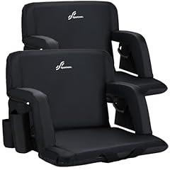 Sportneer Bleacher Stadium Seats with Armrests, 2 Pack