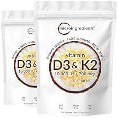 Vitamin D3 10000 IU Plus K2 MK-7 Softgels