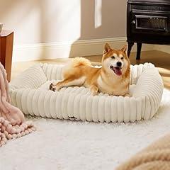 Bedsure Orthopedic Dog Bed, 36x27x8in, Cream