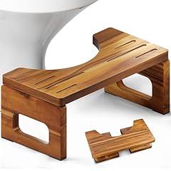 BlueWest Acacia Wood Toilet Stool