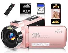 Gtonster 4K UHD 56MP Pink Camcorder