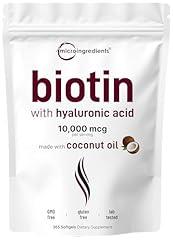 Micro Ingredients Biotin 10,000mcg with Hyaluronic Acid 25mg