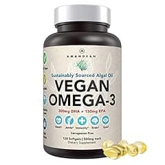 AMANDEAN Vegan Omega 3 Supplement 120 Count