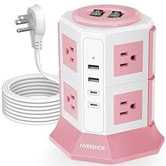 NVEESHOX Power Strip Tower with USB Ports