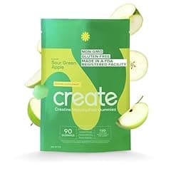 Creatine Monohydrate Gummies, Sour Green Apple, 90ct